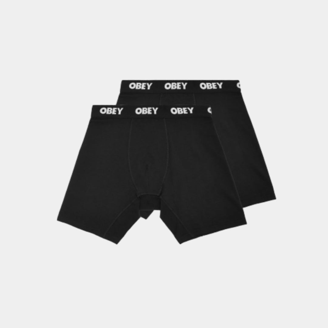 Obey Established Works 2 Pack Boxer Briefs  - Black