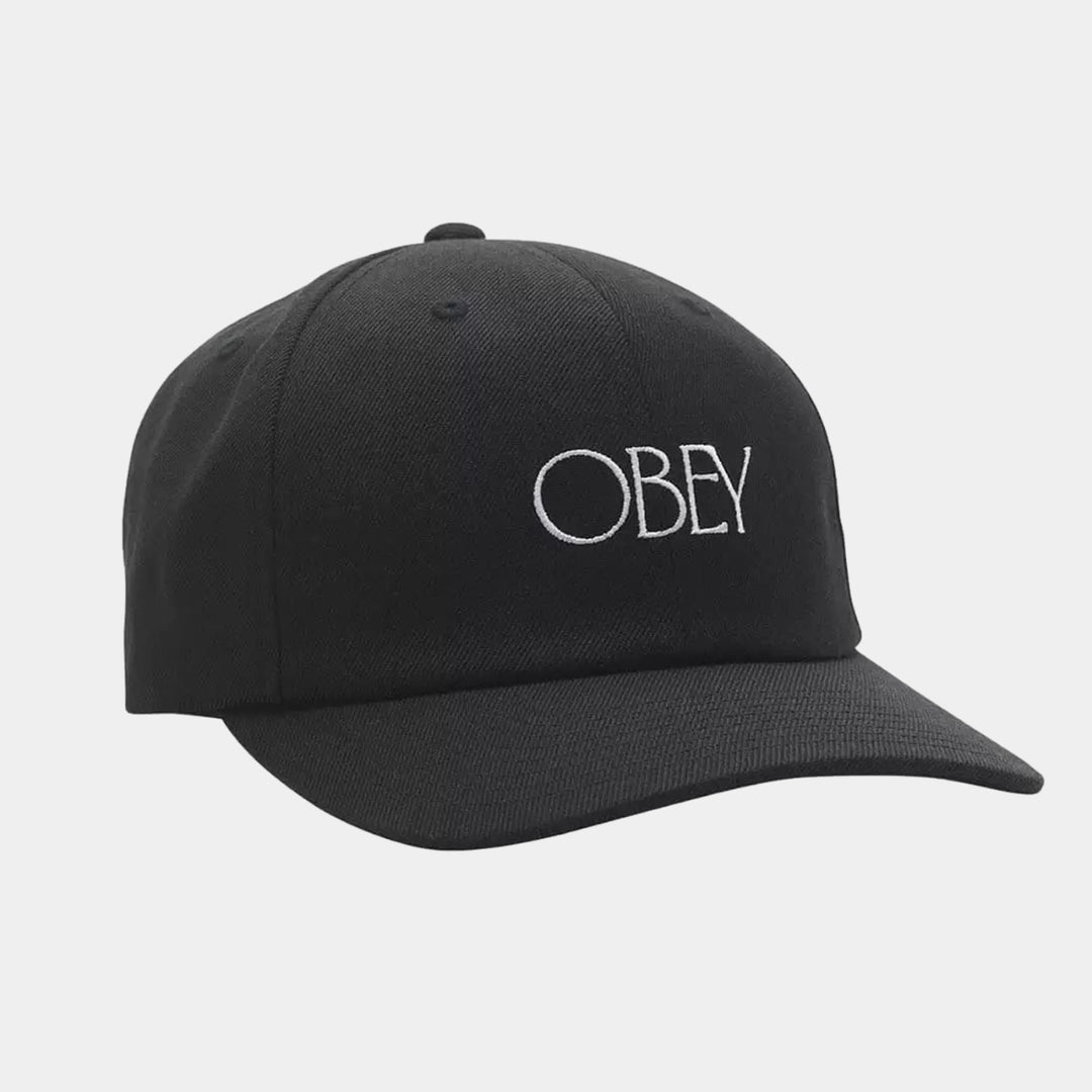 Obey Bold Hedges 6 Panel Strapback Cap - Black