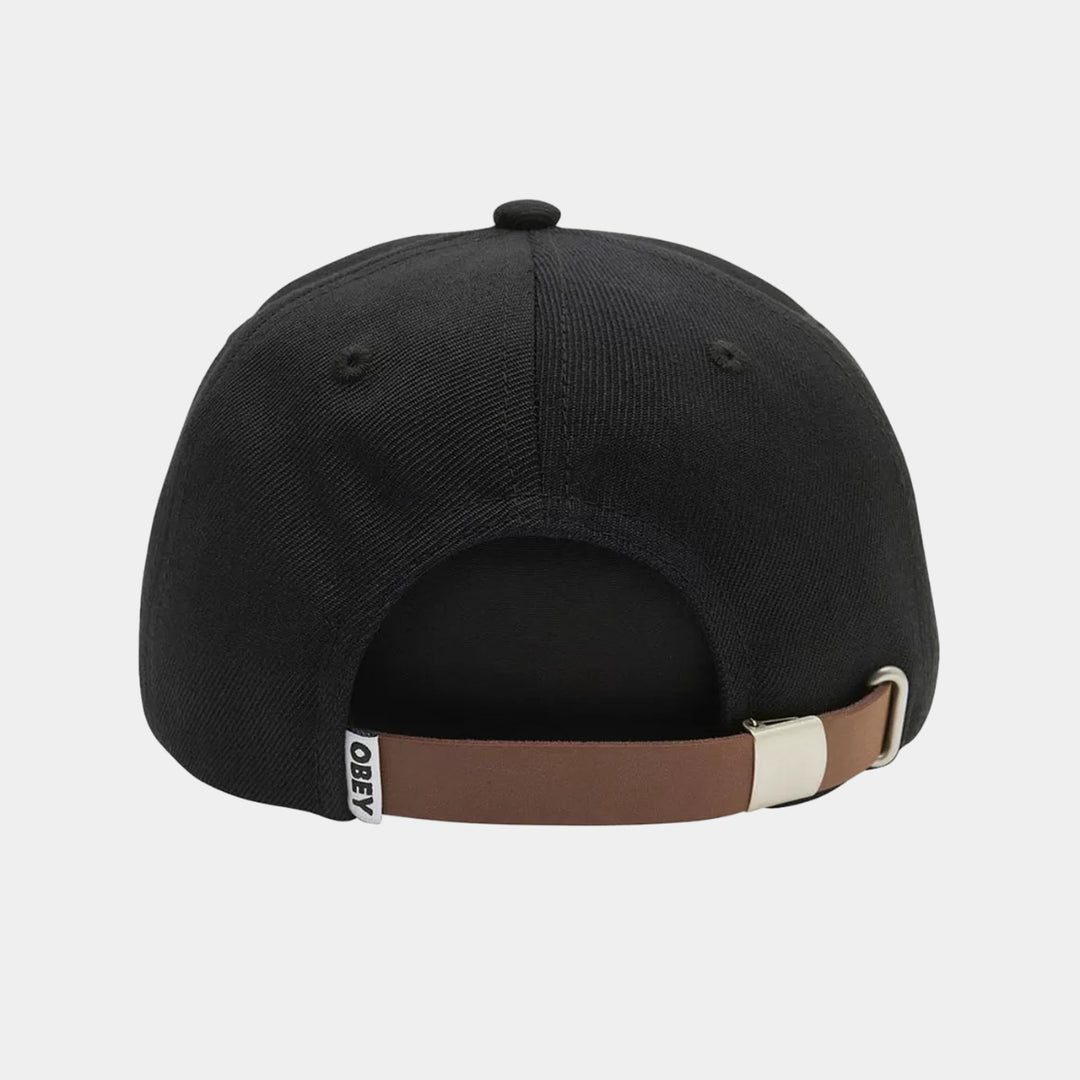 Obey Basque 6 Panel Strapback Cap - Black