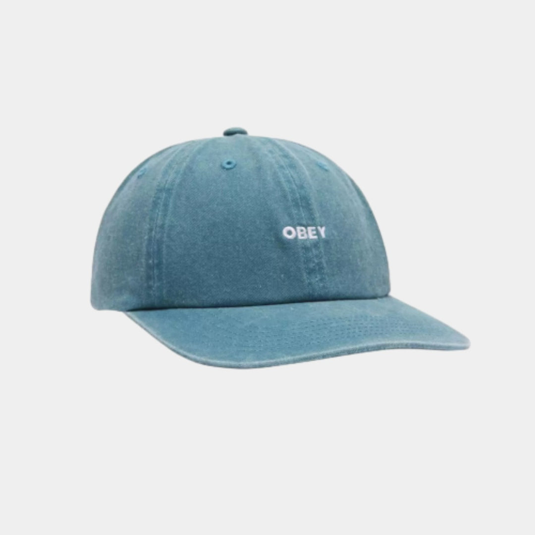 Obey Pigment Lowercase 6 Panel Cap - Teal