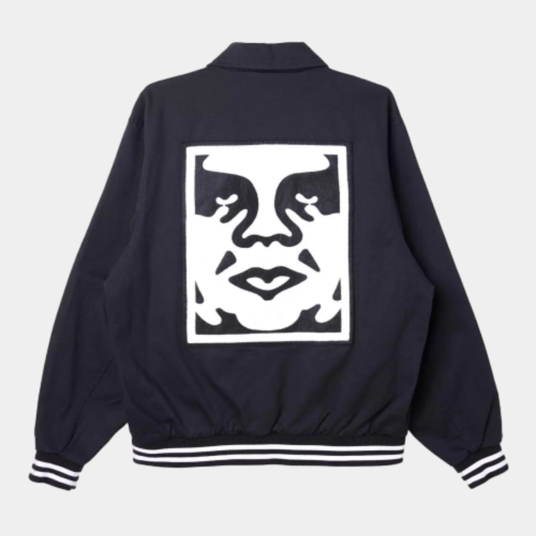 Obey Icon Face Varsity Jacket - Black