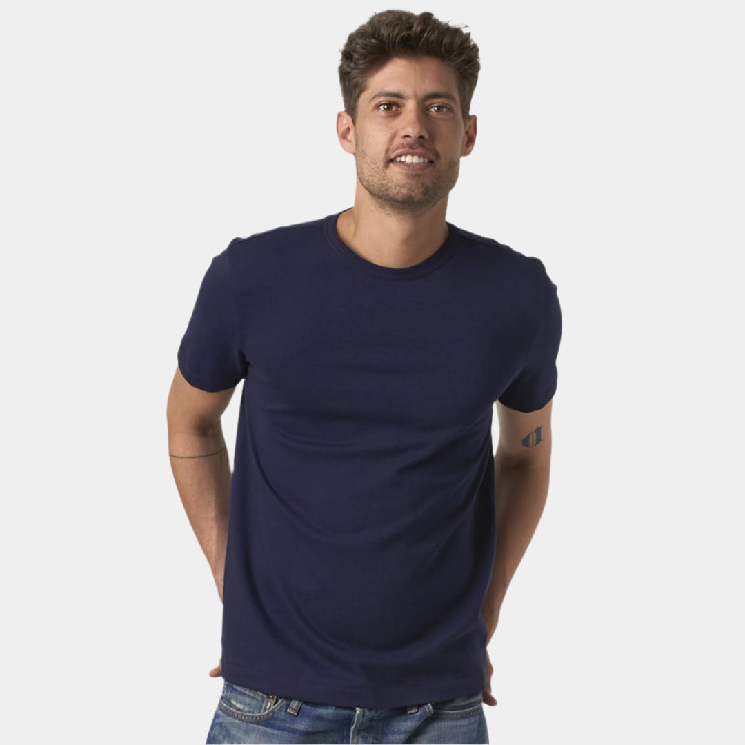 Merz B. Schwanen 215 Loopwheeled T-Shirt - Ink Blue