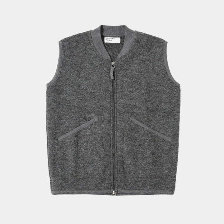 Universal Works Zip Waistcoat - Grey Marl