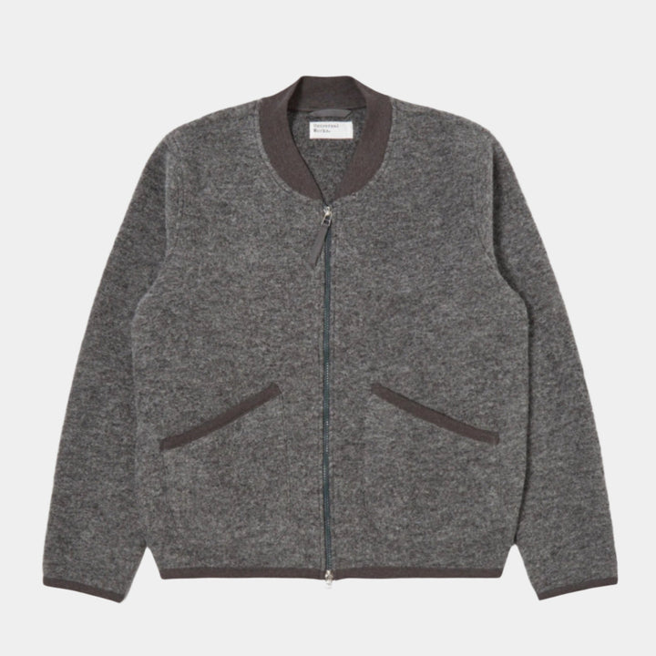 Universal Works Zip Bomber Jacket - Grey Marl