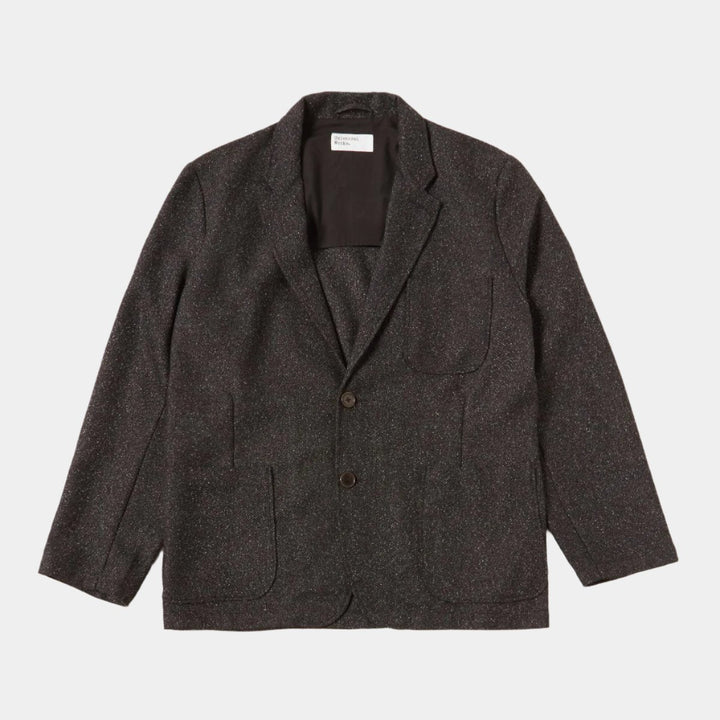 Universal Works Two Button Jacket - Black Wool Mix