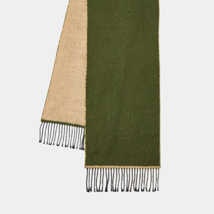 Universal Works Double Sided Scarf - Olive/Beige