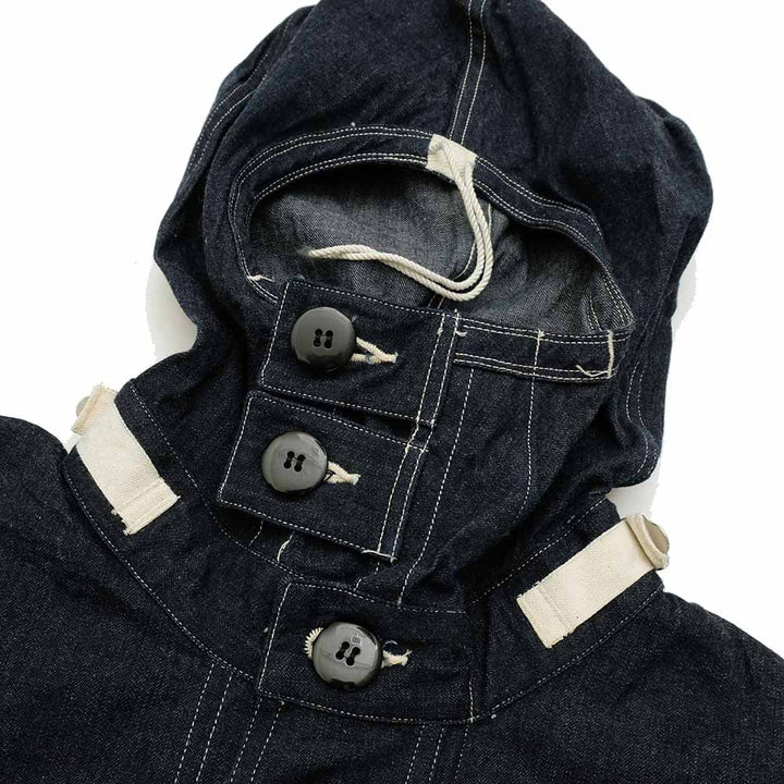 Buzz Rickson's US Navy Denim Gas Protection Hooded Pullover Jacket - Navy