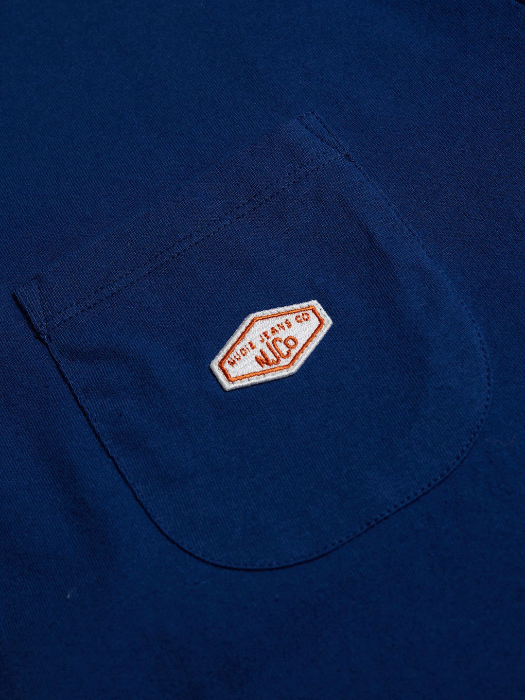 Nudie Leffe Pocket T-Shirt - French Blue
