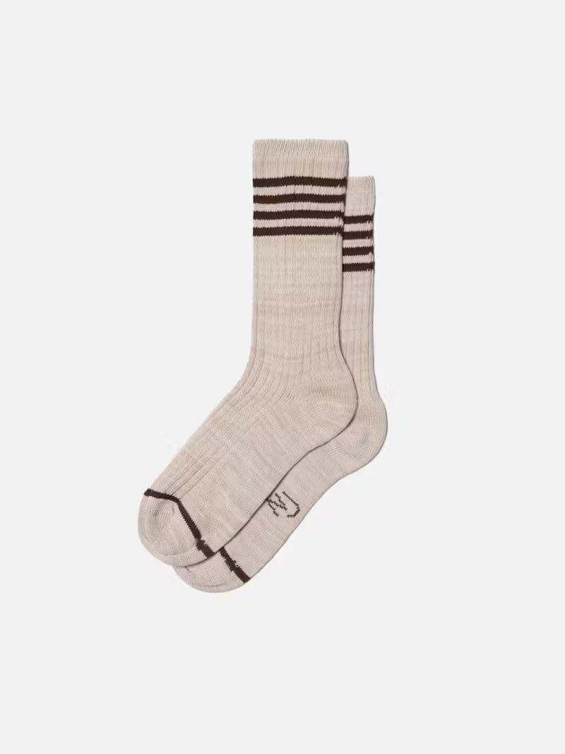 Nudie Tennis Stripe Socks - Beige