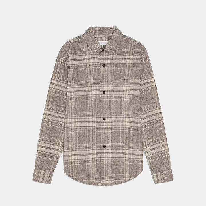 NN.07 Adwin Flannel Overshirt - Brown Check