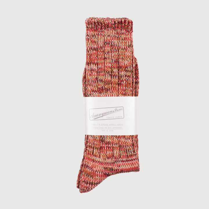 Anonymous-Ism 5 Colour Crew Mix Sock - Brick