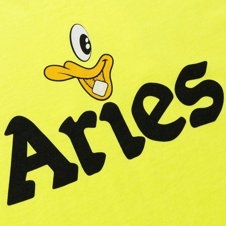 Aries Aged Aye Duck Fluoro T-Shirt - Safety Yellow