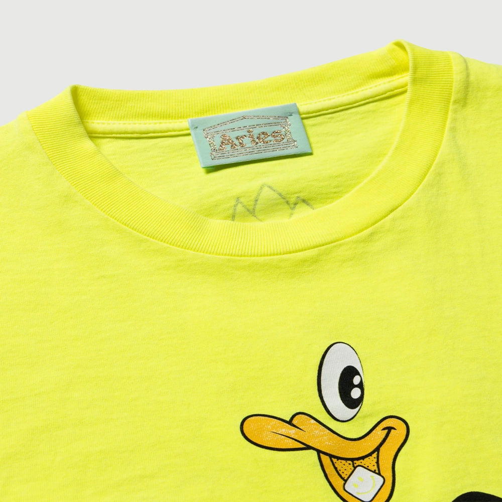 Aries Aged Aye Duck Fluoro T-Shirt - Safety Yellow