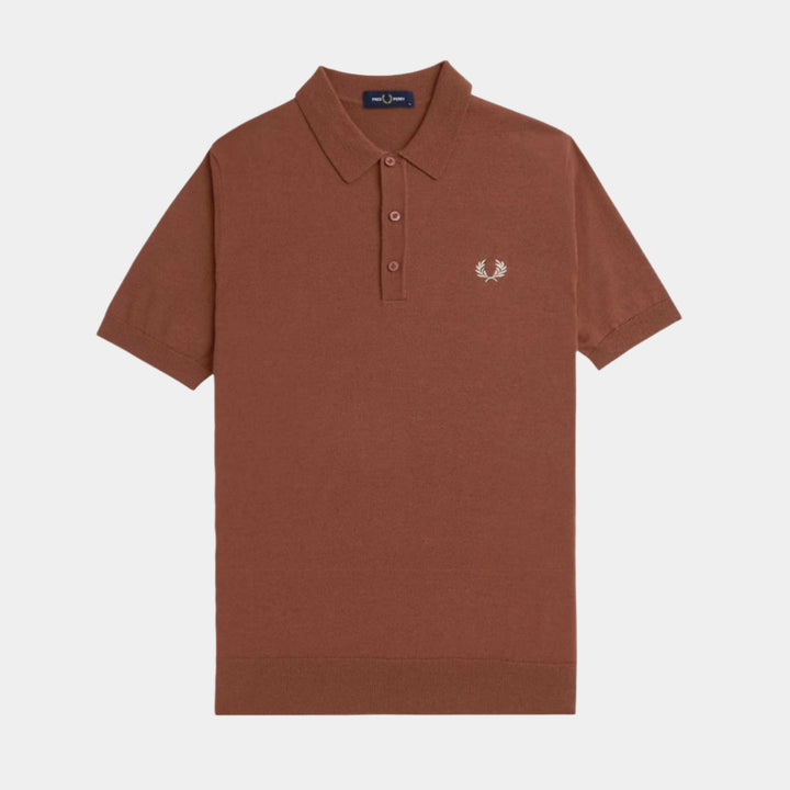 Fred Perry Knitted Shirt - Whisky Brown