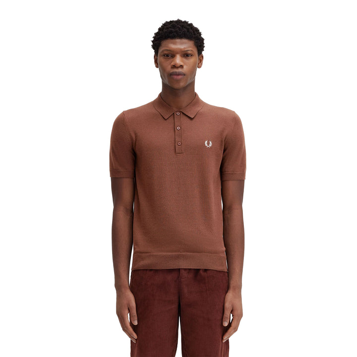 Fred Perry Knitted Shirt - Whisky Brown