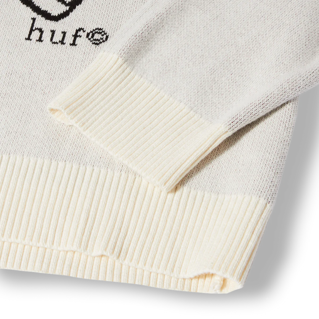 HUF Bad News Crewneck Sweater - White