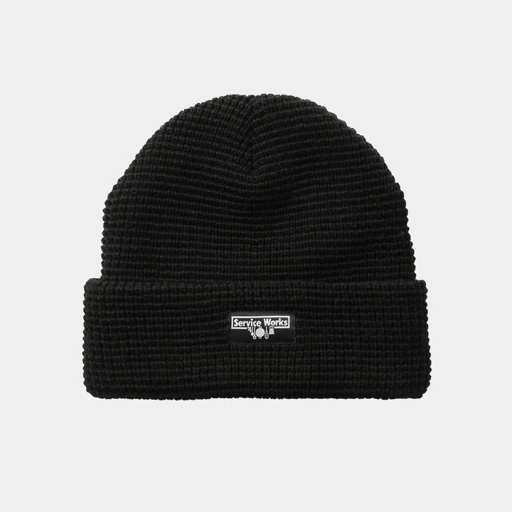 Service Works Waffle Logo Beanie - Black