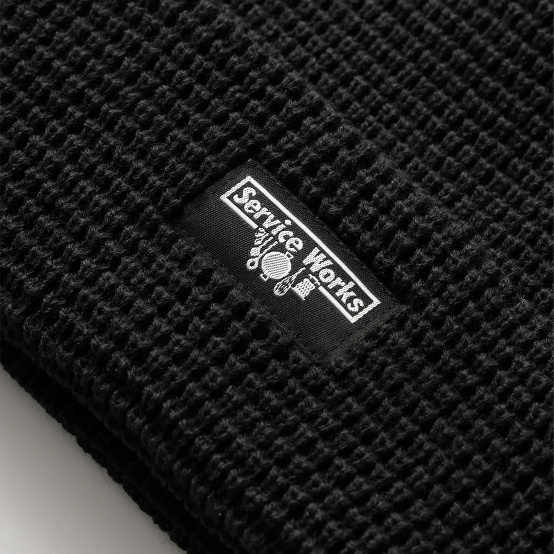 Service Works Waffle Logo Beanie - Black