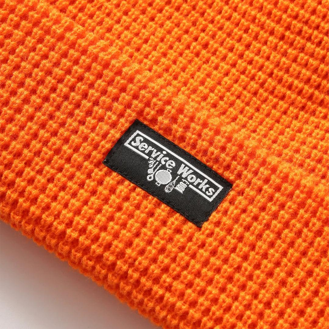 Service Works Waffle Logo Beanie - Orange