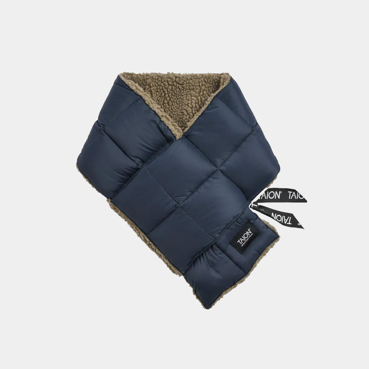 Taion Mountain Down x Boa Muffler - Dark Navy/Beige