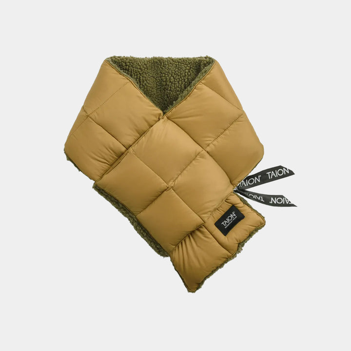 Taion Mountain Down x Boa Muffler - Beige/Dark Olive