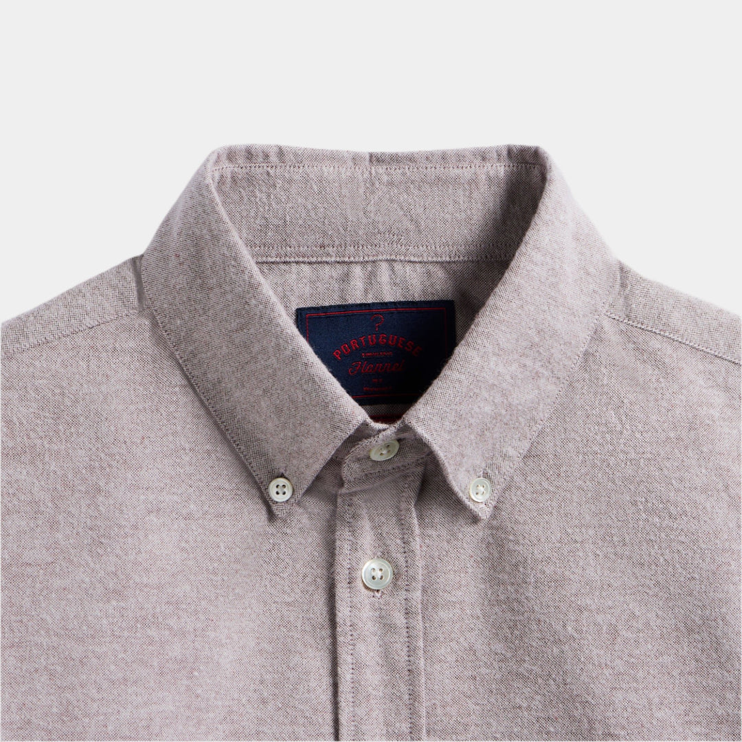 Portuguese Flannel Brushed Oxford Shirt - Bordeaux