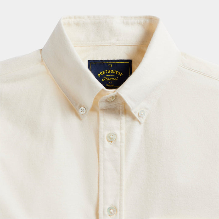 Portuguese Flannel Brushed Oxford Shirt - Ecru