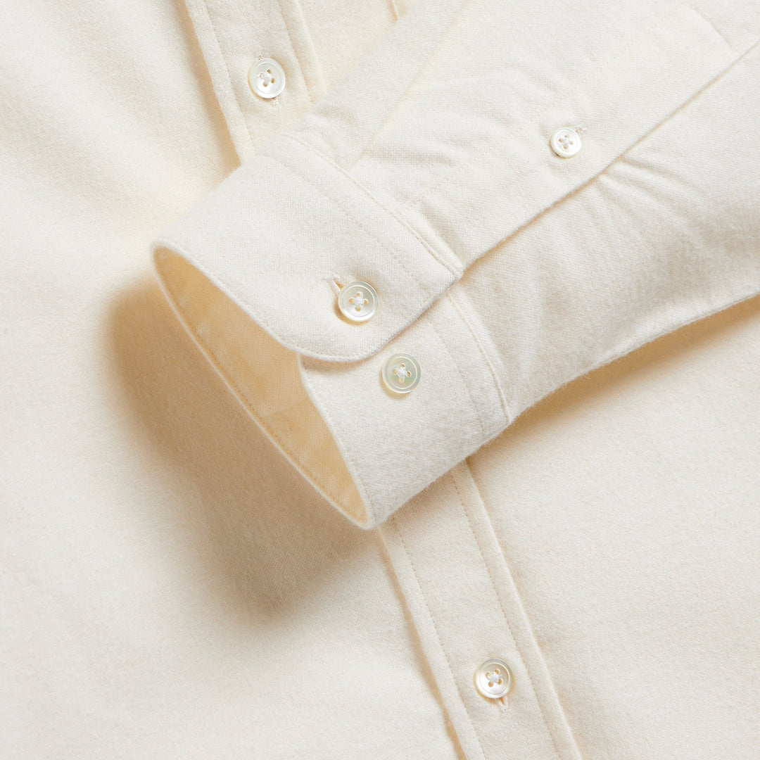 Portuguese Flannel Brushed Oxford Shirt - Ecru