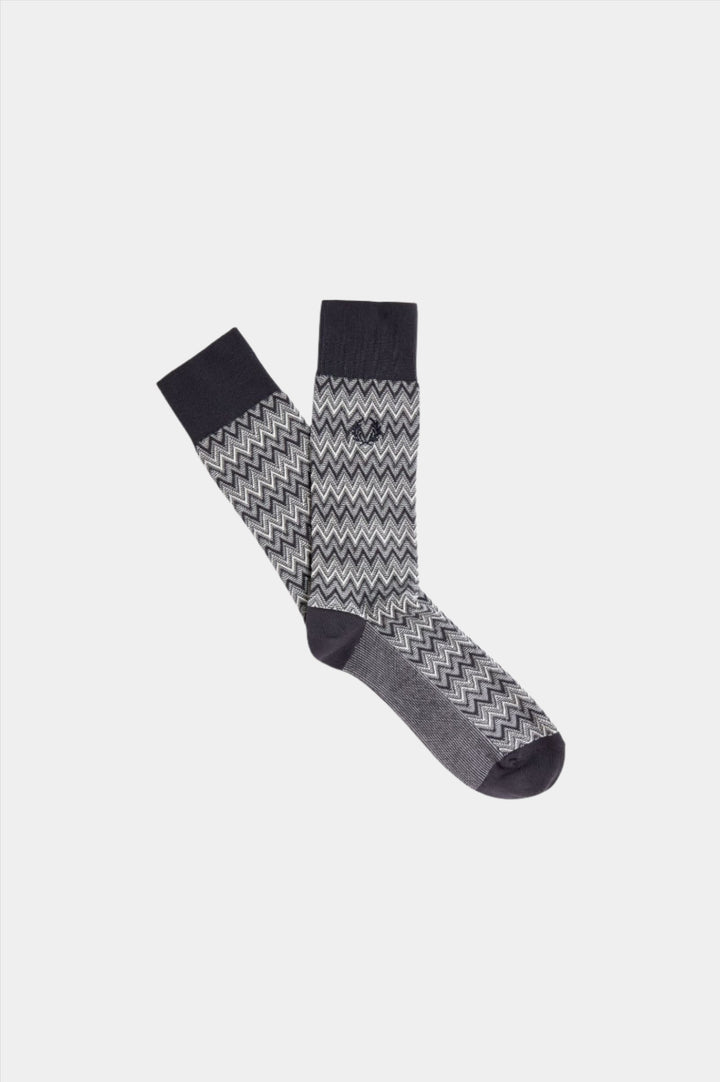 Fred Perry Zigzag Socks - Anchor Grey