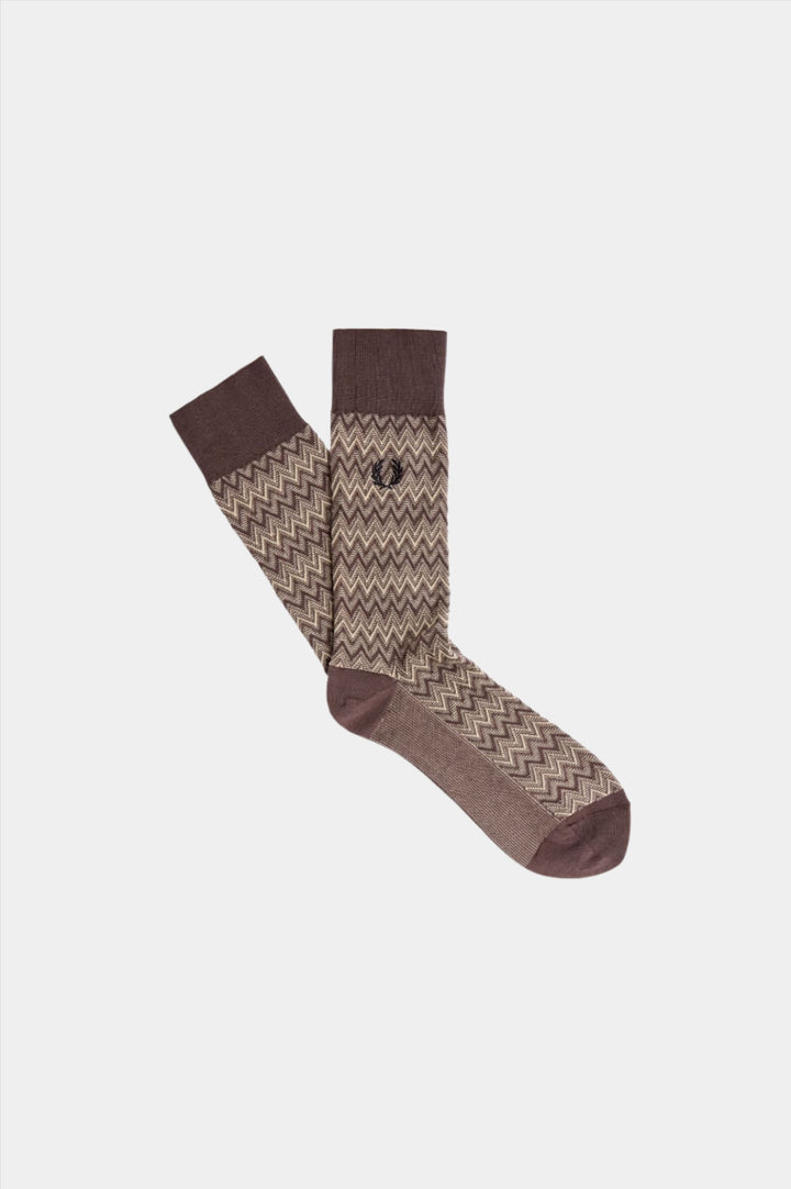 Fred Perry Zigzag Socks - Carrington Brick