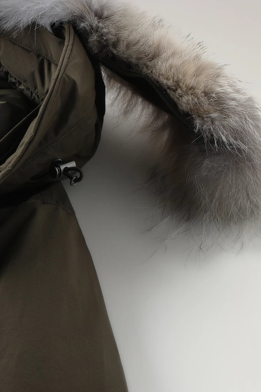 Woolrich Polar High Collar Fur Parka - Dark Green