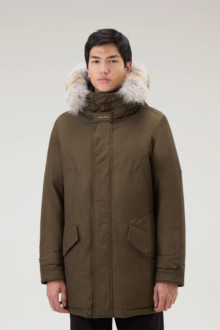 Woolrich Polar High Collar Fur Parka - Dark Green