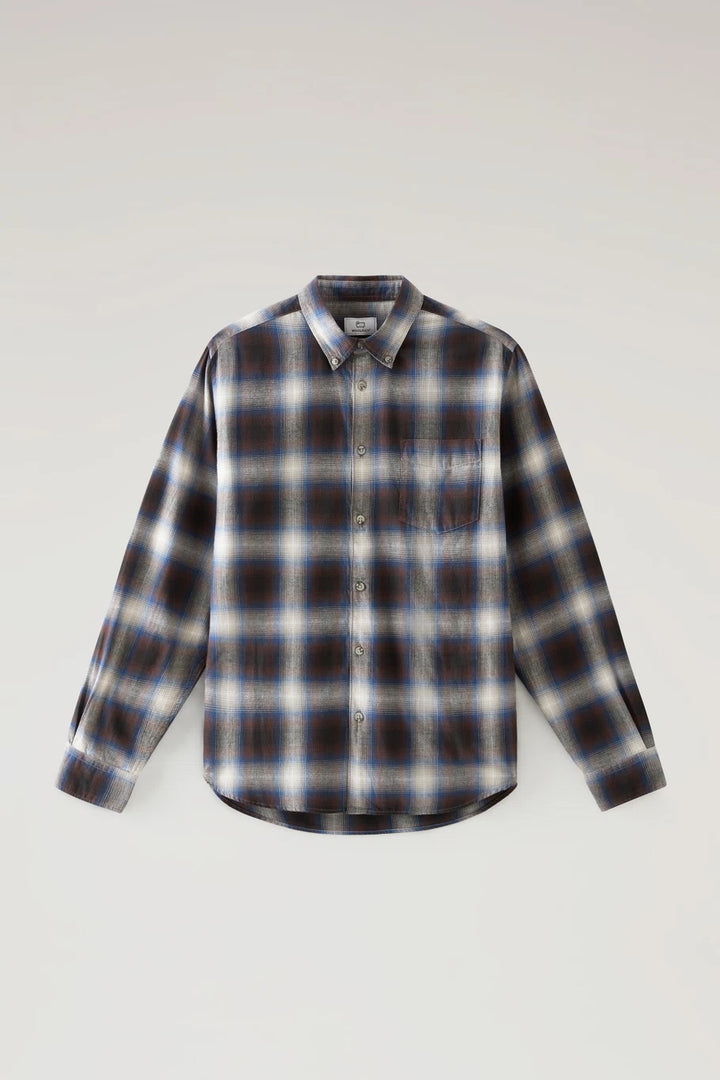 Woolrich Light Flannel Shirt - Hombre Grey