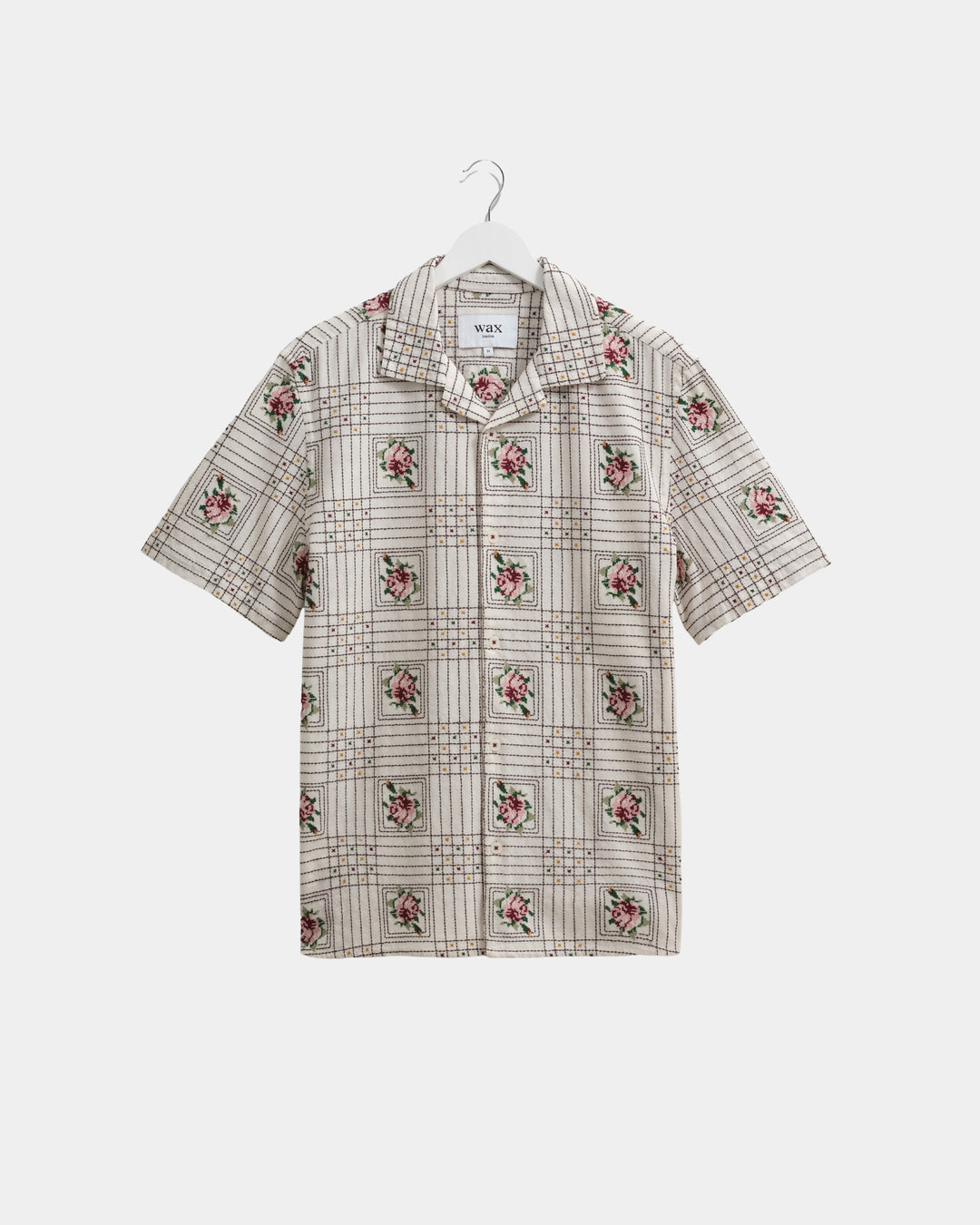 Wax London Didcot Tapestry Embroidery Shirt - Ecru