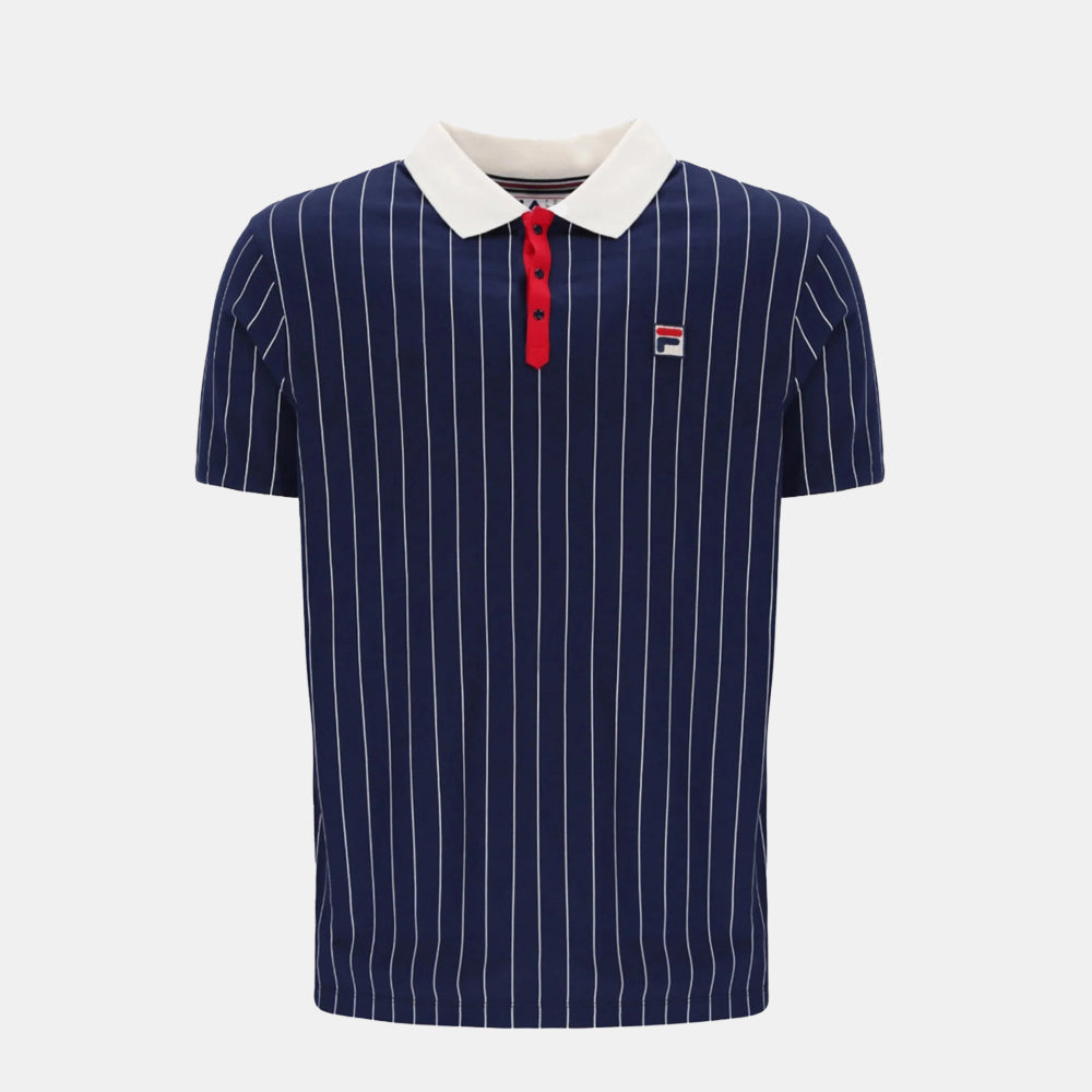 Fila BB1 Striped Polo Shirt - Fila Navy/Gardenia/Fila Red