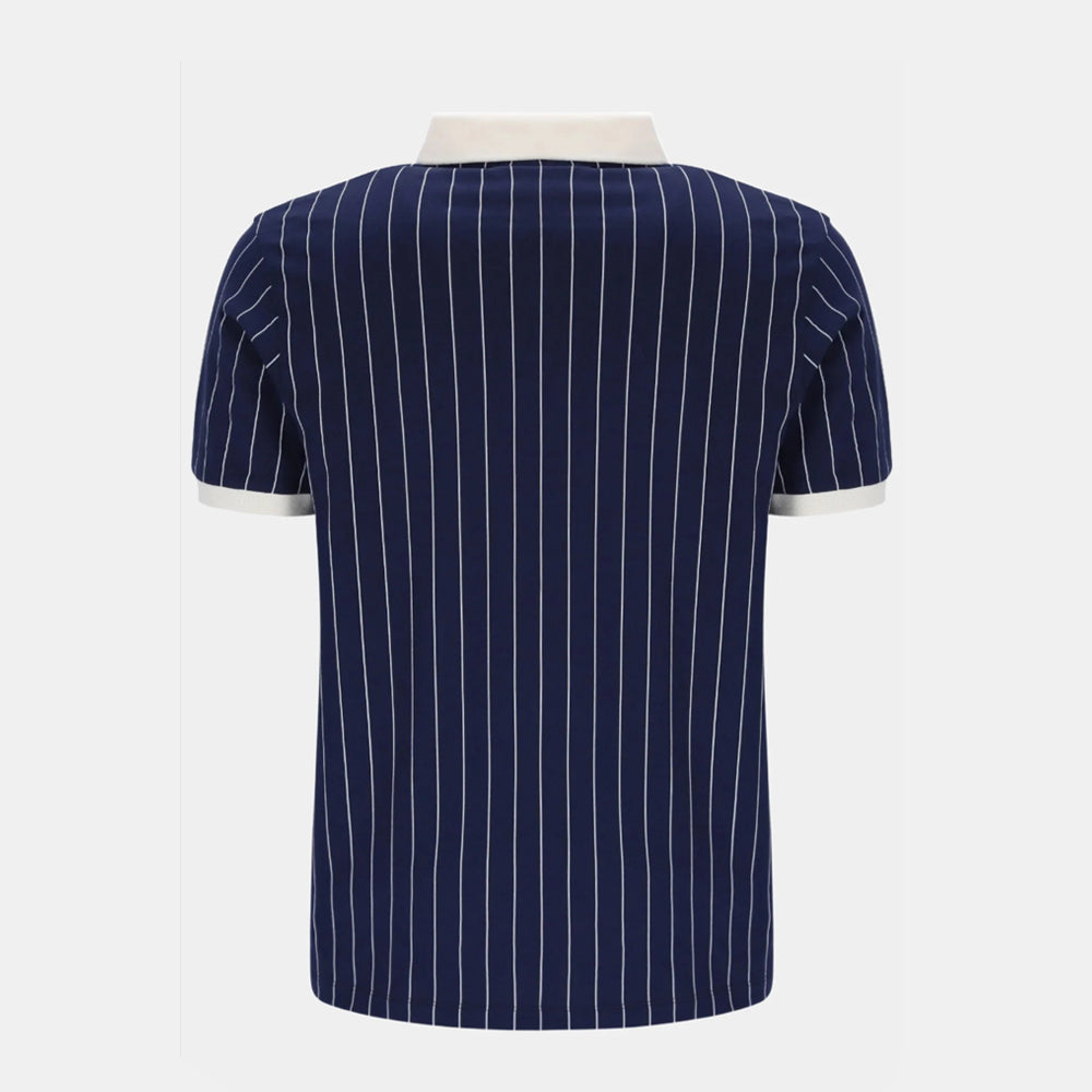 Fila BB1 Striped Polo Shirt - Fila Navy/Gardenia/Fila Red