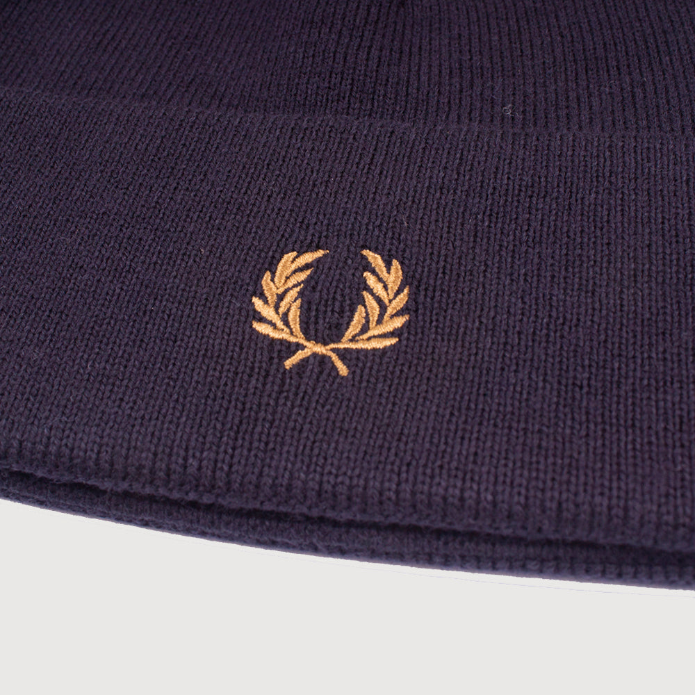 Fred Perry Classic Beanie - Navy/Dark Caramel