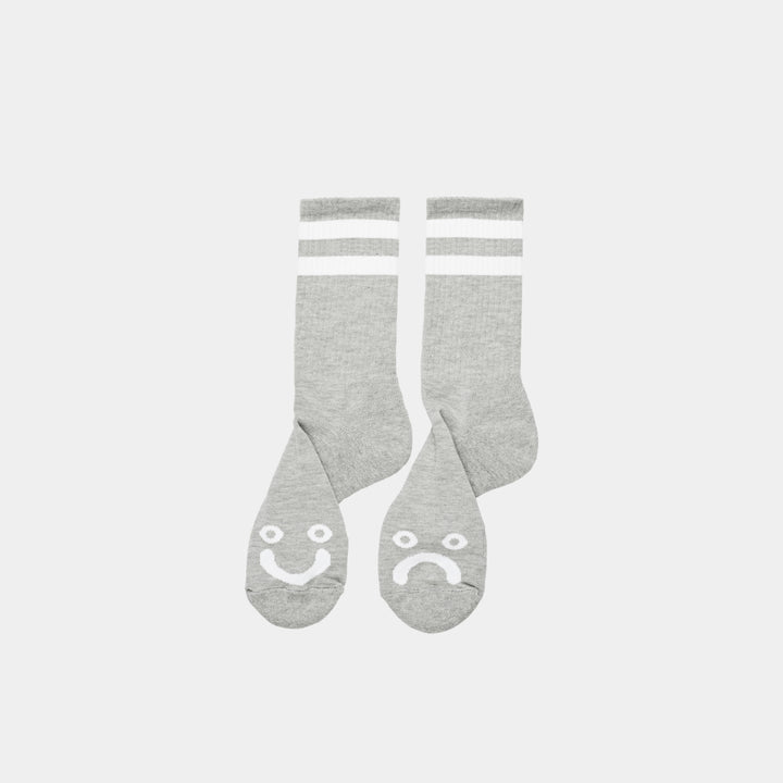 Polar Skate Co. Happy Sad Socks - Heather Grey
