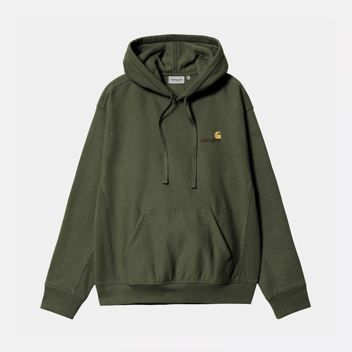 Carhartt WIP Hooded American Script Sweatshirt - Tarragon