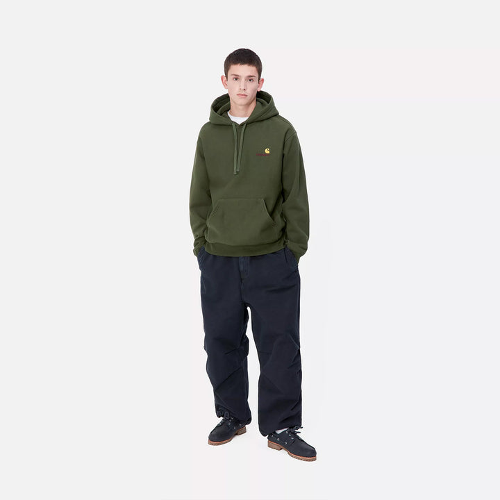 Carhartt WIP Hooded American Script Sweatshirt - Tarragon