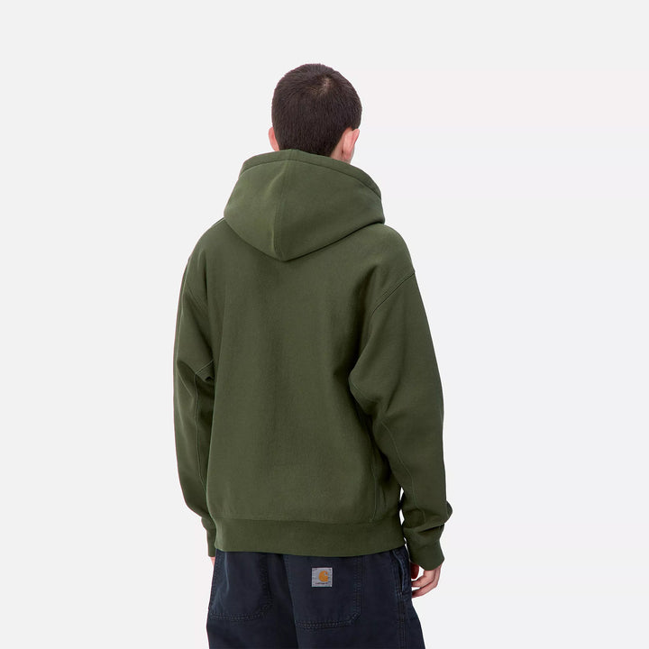 Carhartt WIP Hooded American Script Sweatshirt - Tarragon