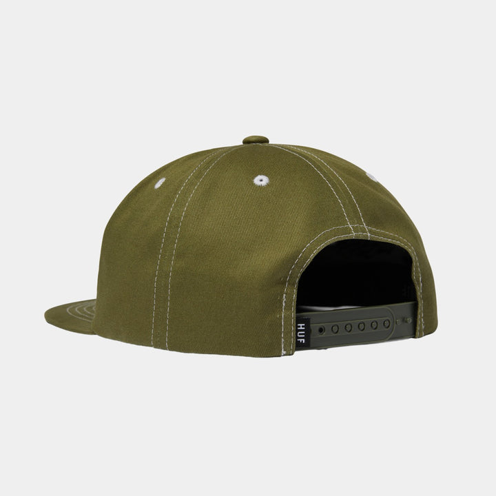 HUF Set Triple Triangle Snapback - Light Olive/White