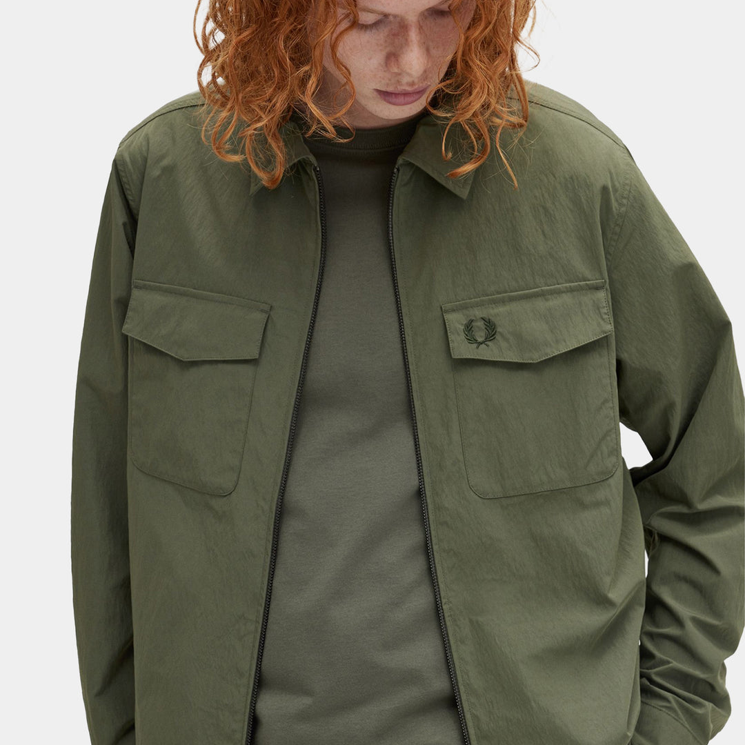 Fred Perry Pocket Overshirt - Laurel Wreath Green