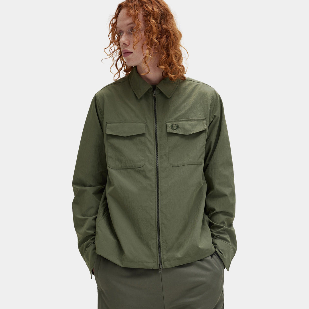 Fred Perry Pocket Overshirt - Laurel Wreath Green