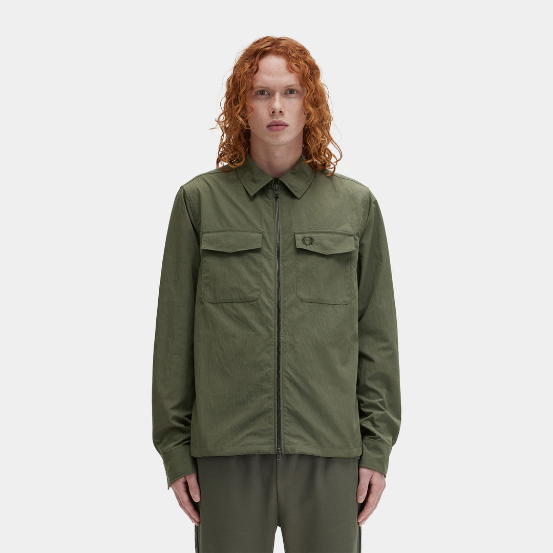 Fred Perry Pocket Overshirt - Laurel Wreath Green