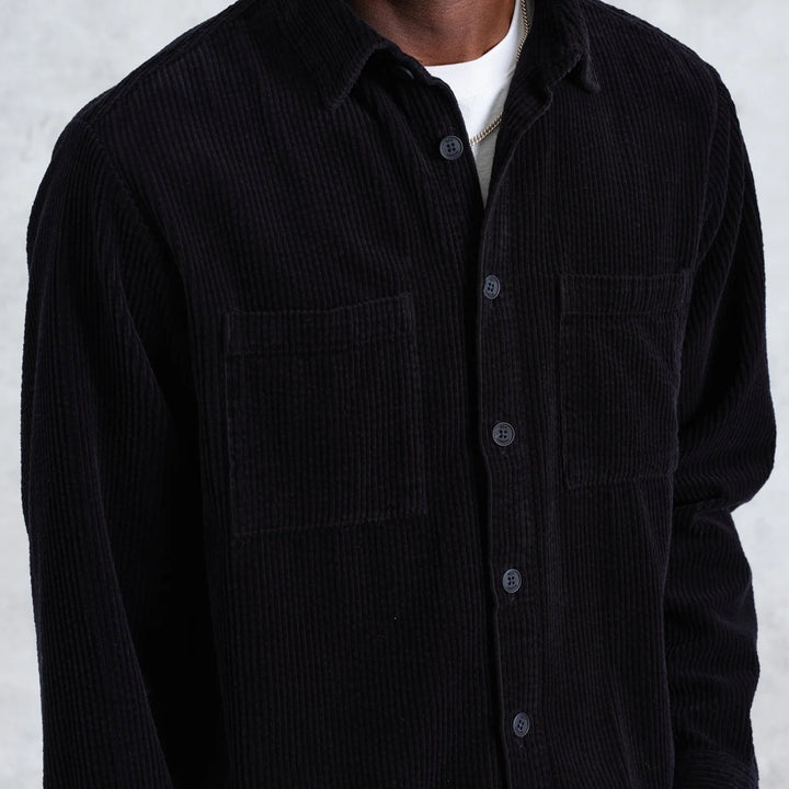 Wax London Whiting Overshirt - Navy Jumbo Cord