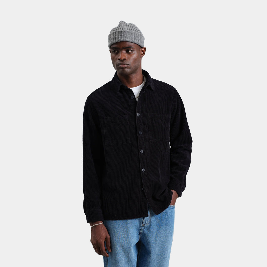 Wax London Whiting Overshirt - Navy Jumbo Cord