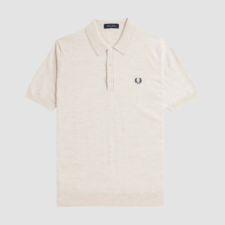 Fred Perry Knitted Shirt - Porridge Marl