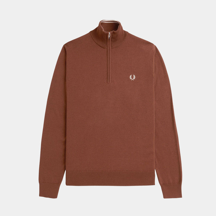 Fred Perry Classic Half Zip Jumper - Whisky Brown