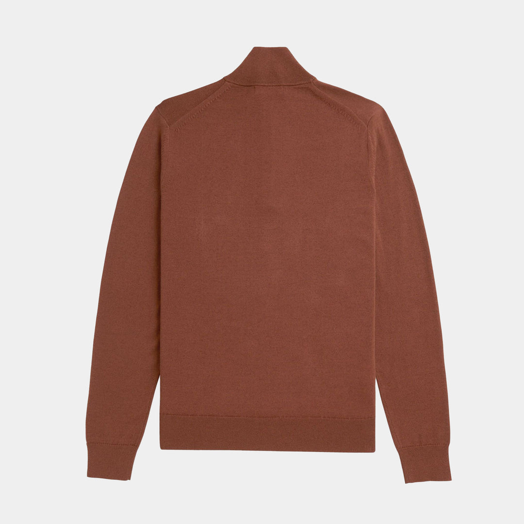 Fred Perry Classic Half Zip Jumper - Whisky Brown